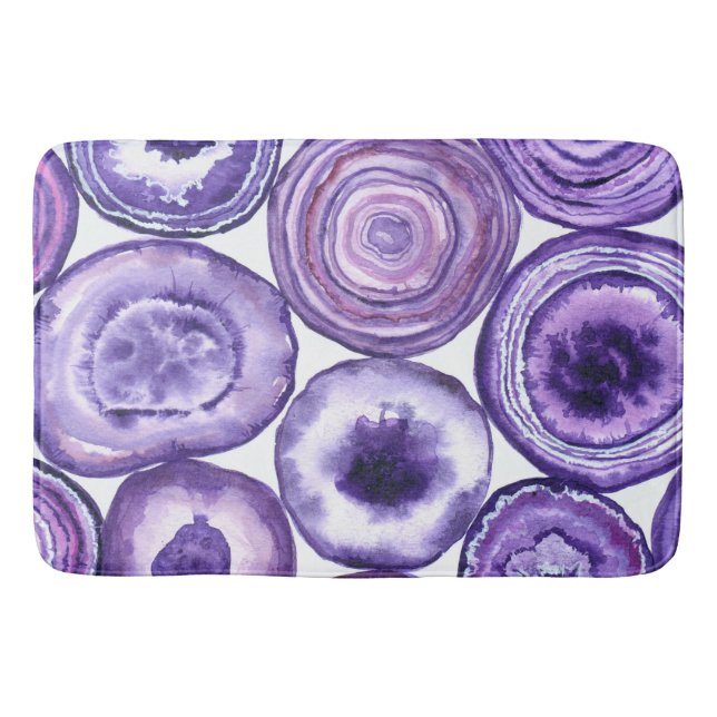 Tapis De Bain Motif agate violet (Devant)