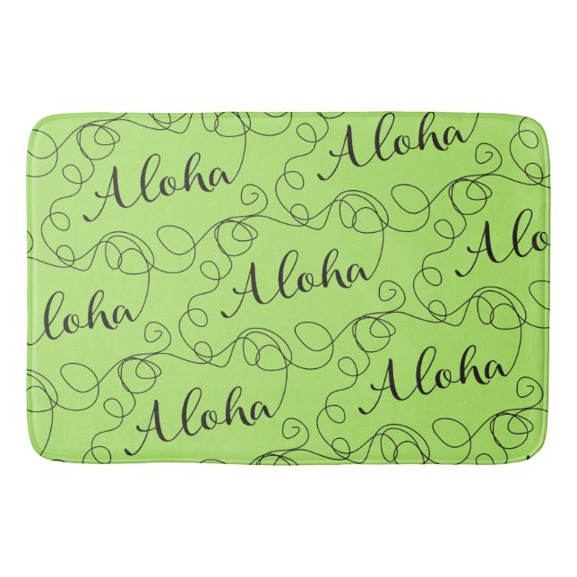 Tapis De Bain MOTIF ALOHA noir transparent avec LIGNES (Devant)