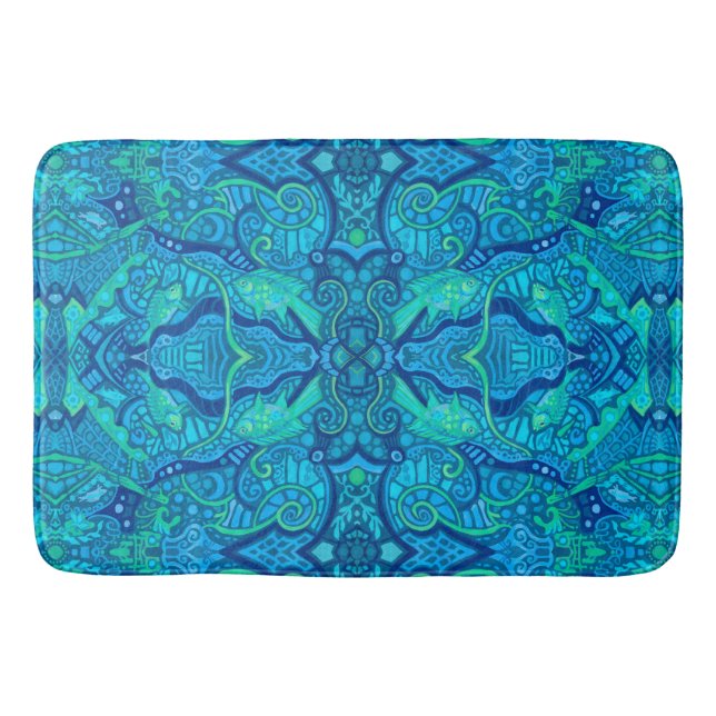 Tapis De Bain Motif arabe de Bohême sous-marin (Devant)