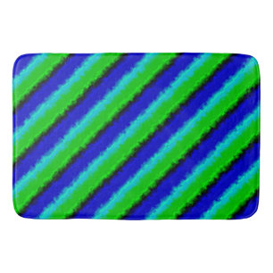 Tapis De Bain Motif arc-en-ciel bleu vert abstrait 3D