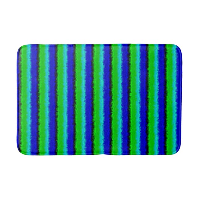 Tapis De Bain Motif arc-en-ciel bleu vert abstrait 3D (Devant)