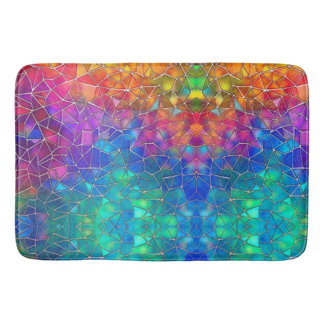 Tapis De Bain Motif arc-en-ciel en verre tendu (Devant)