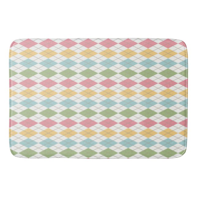 Tapis De Bain Motif Argyle Pastel (Devant)