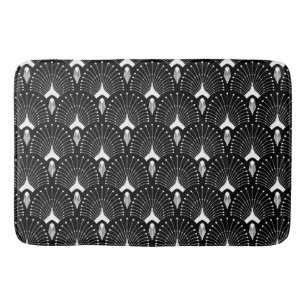 Tapis De Bain motif art déco noir et blanc