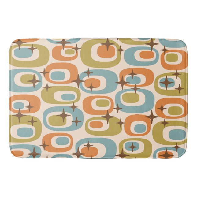 Tapis De Bain Motif Atomique Moderne du Milieu du Siècle (Devant)