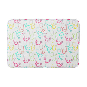 Tapis De Bain Motif au néon de stéthoscope