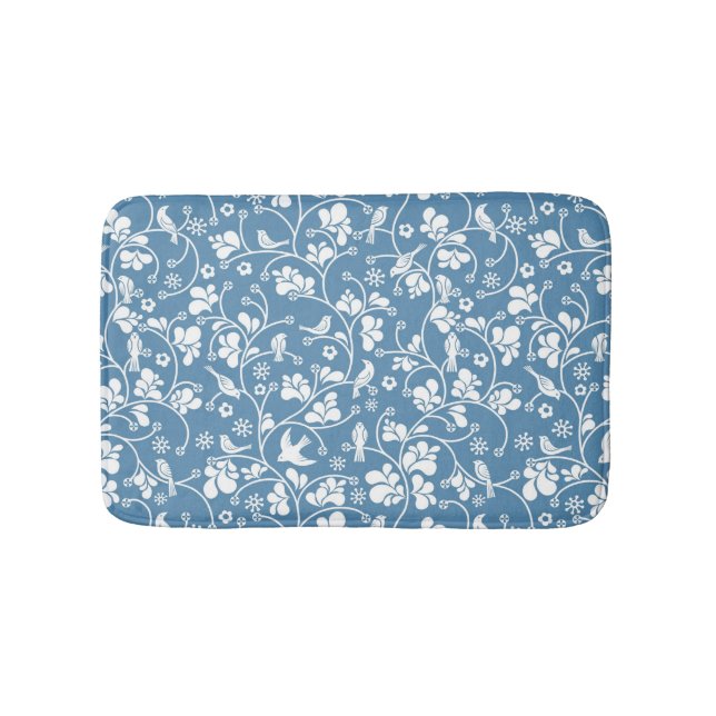 Tapis De Bain motif aux oiseaux et ornement plante (Devant)