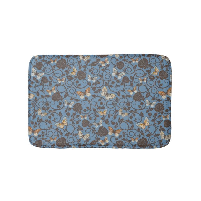 Tapis De Bain motif avec les roses et le papillon (Devant)
