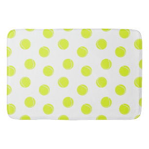 Tapis De Bain Motif balle de tennis Jaune Blanc