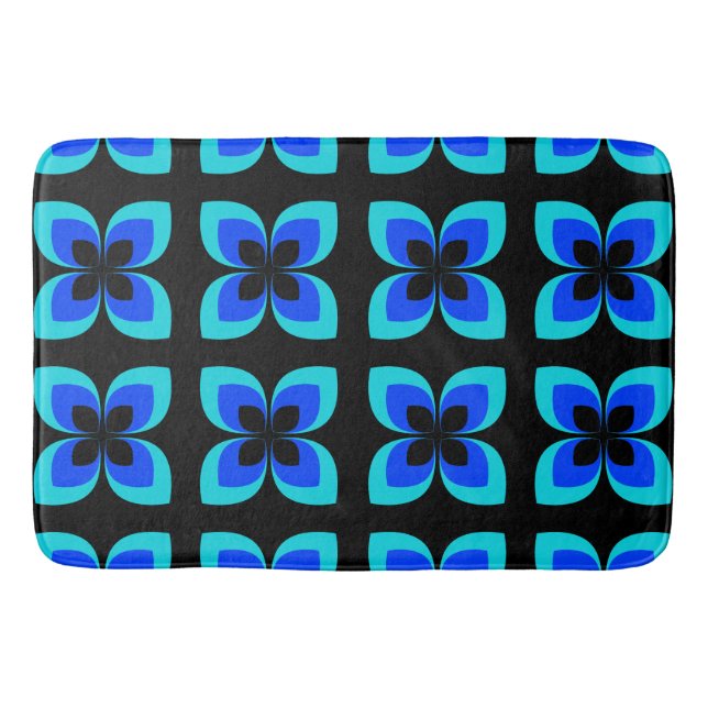 Tapis De Bain Motif Bleu Bleu Bleu Bleu Deux Lumineux (Devant)