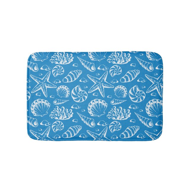 Tapis De Bain Motif bleu de plage (Devant)