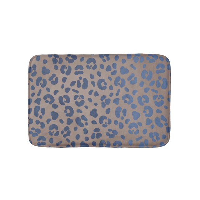 Tapis De Bain Motif bleu léopard (Devant)
