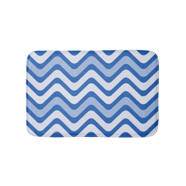 Tapis De Bain Motif bleu ondulé (Devant)