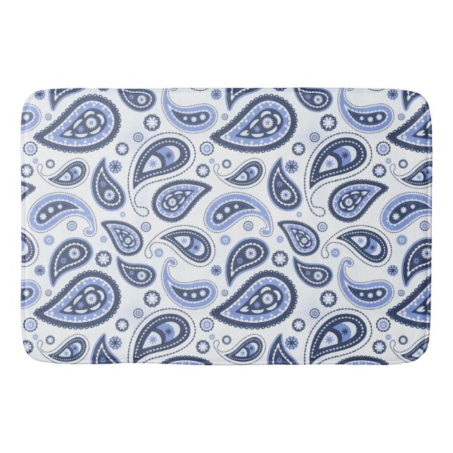 Tapis De Bain Motif Blue Paisley (Devant)