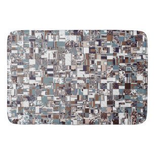 Tapis De Bain Motif Brown Et Blues