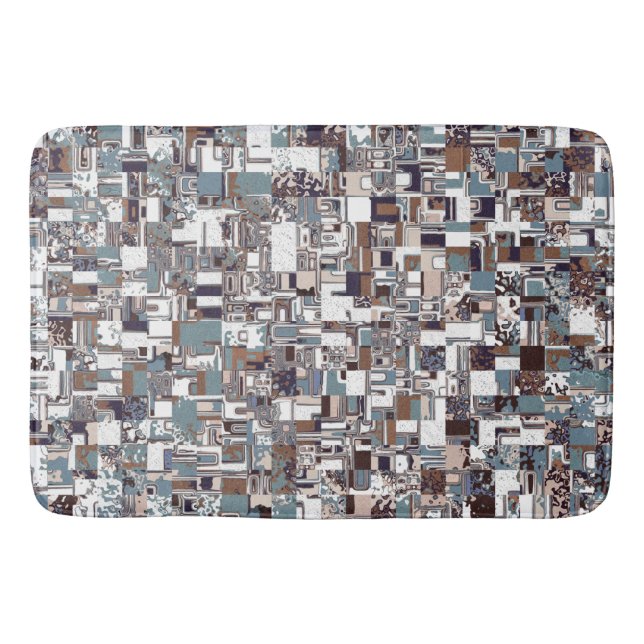 Tapis De Bain Motif Brown Et Blues (Devant)