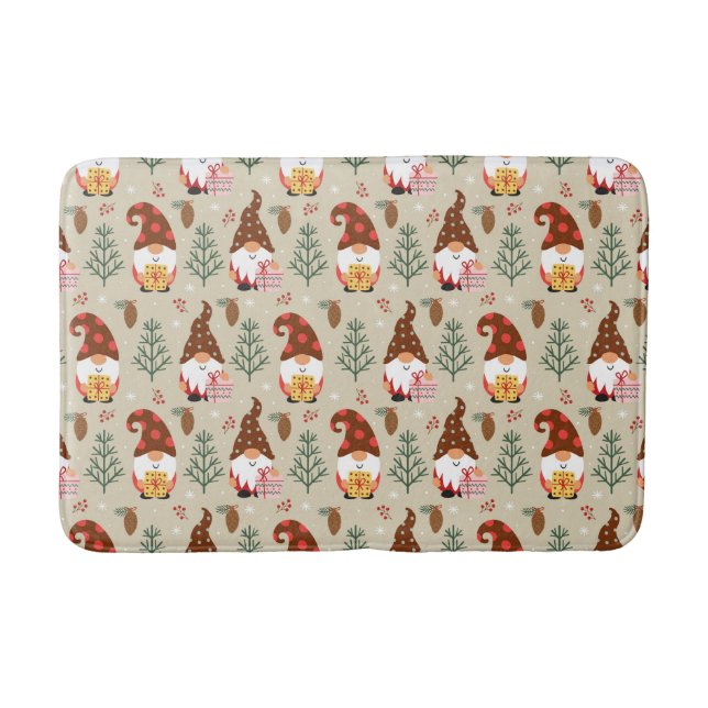 Tapis De Bain Motif cadeau Noël Gnomes (Devant)