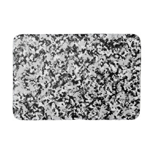 Tapis De Bain Motif Camouflage noir gris blanc arctique