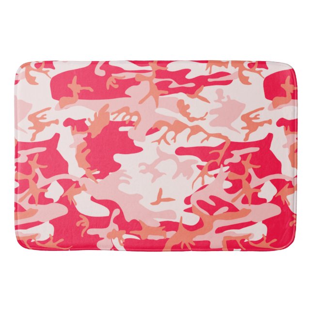 Tapis De Bain Motif camouflage rose tendance (Devant)