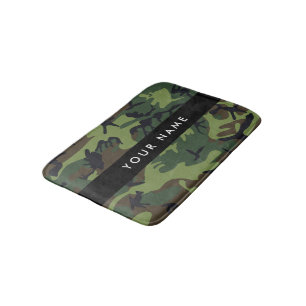 Tapis De Bain Motif Camouflage Vert, Votre nom, Personnaliser