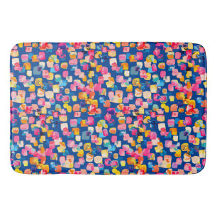 Tapis De Bain Motif Carré Abstrait peint brillamment
