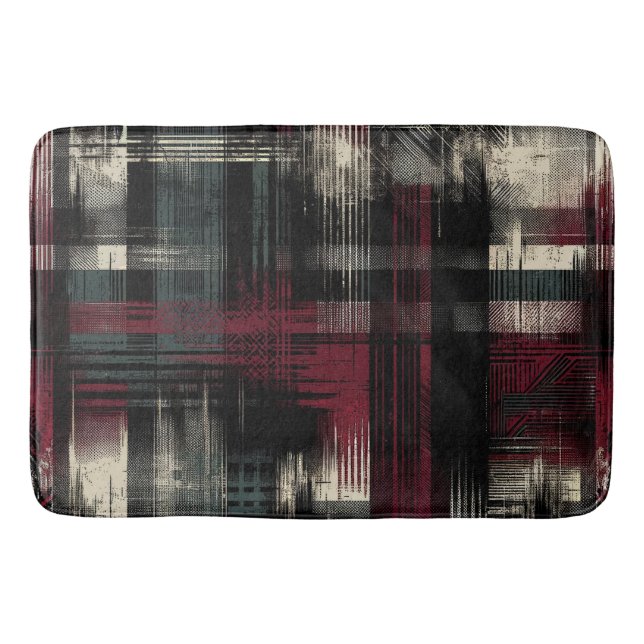 Tapis De Bain Motif carreaux Punk Grunge Alternative dévasté (Devant)