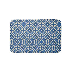 Tapis De Bain Motif Carrelage Lotus Méditerranéen - Le Lotus Bla