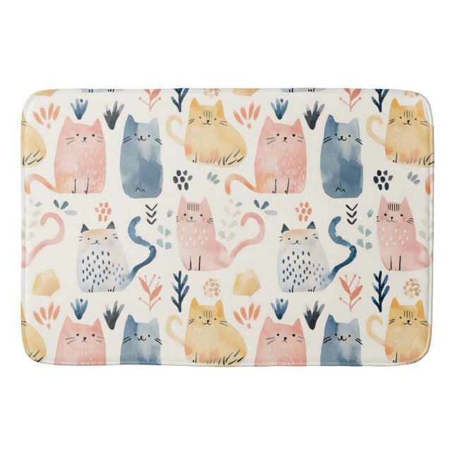 Tapis De Bain Motif chaton pastel mignon (Devant)