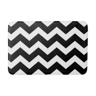 Tapis De Bain Motif Chevron noir et blanc