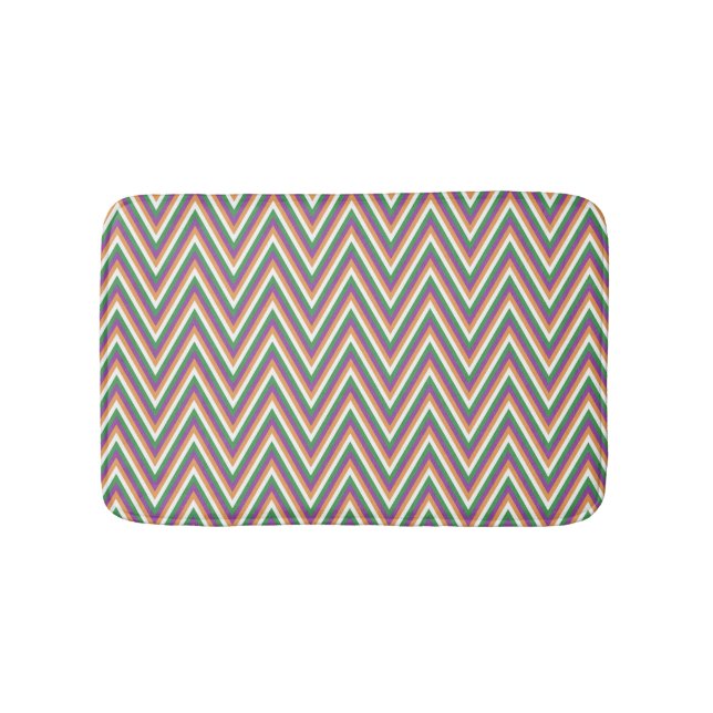 Tapis De Bain Motif Chevron Rétro Cool  (Devant)