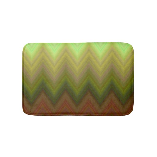 Tapis De Bain Motif chevron zigzag ombré de couleur cool (Devant)