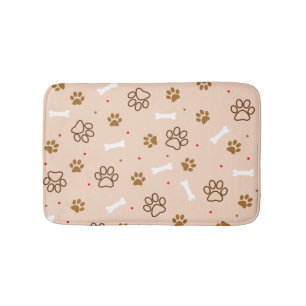 Tapis De Bain Motif chien mignon avec pattes os pois minuscules