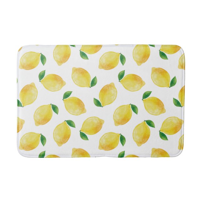 Tapis De Bain Motif citron aquarelle (Devant)
