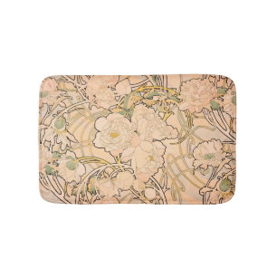 Tapis De Bain Motif classique Art nouveau de jardin de pivoines