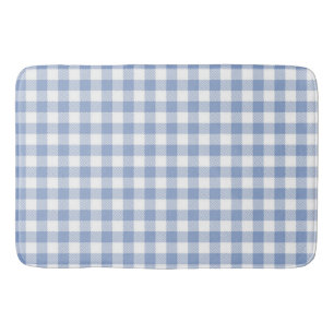 Tapis De Bain Motif classique En vichy bleu coché