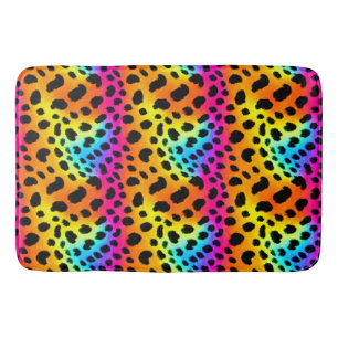 Tapis De Bain Motif coloré Rainbow Cheetah sans couture