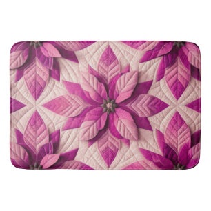 Tapis De Bain Motif courbé Poinsettia rose