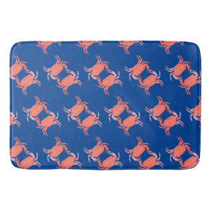 Tapis De Bain Motif Crabe Serviette de douche Bleue