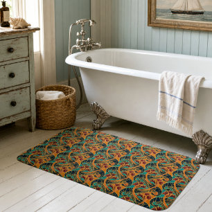 Tapis De Bain Motif Crevettes de mer et Algues