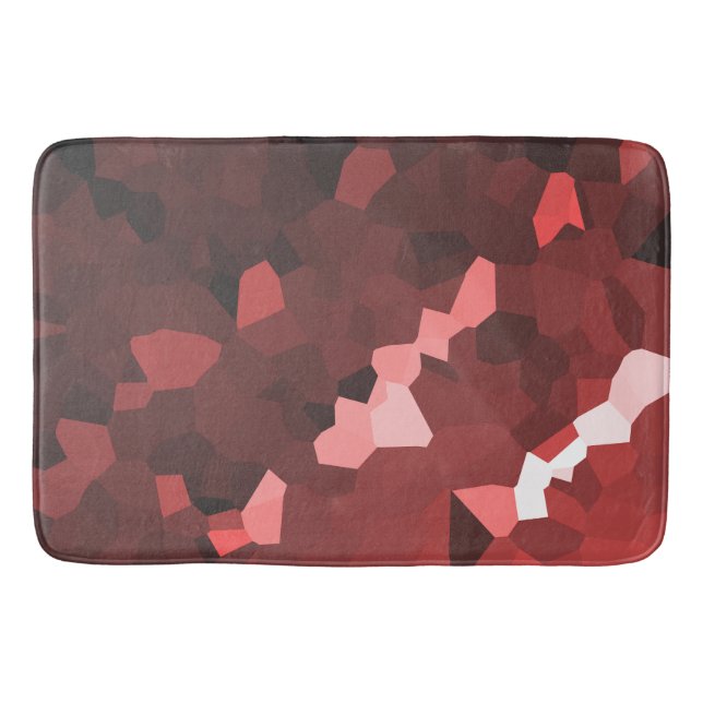 Tapis De Bain Motif cristallisé de teinte rouge (Devant)