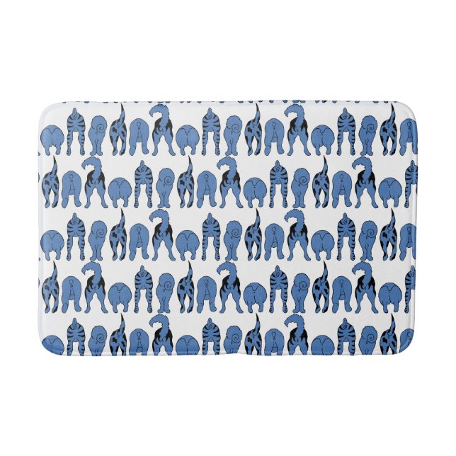 Tapis De Bain Motif Culs de Chien Bleu (Devant)