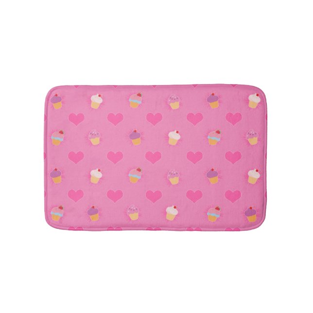 Tapis De Bain Motif Cupcake rose (Devant)