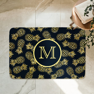 Tapis De Bain Motif d'ananas bleu marine
