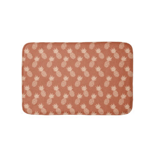 Tapis De Bain Motif d'ananas tropique Terracotta & Peach
