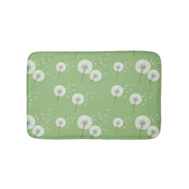 Tapis De Bain Motif Dandelion sur Green Arrière - plan (Devant)
