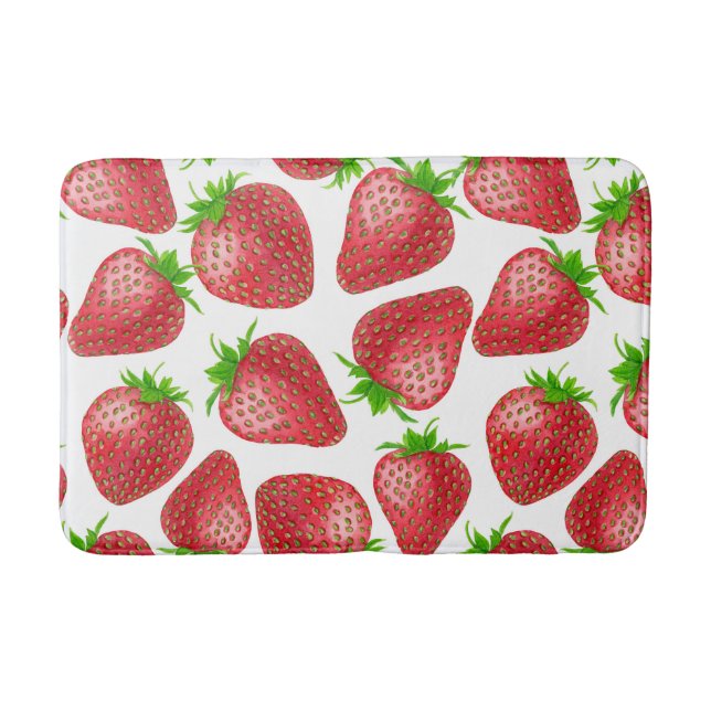 Tapis De Bain Motif d'aquarelle de fraises (Devant)