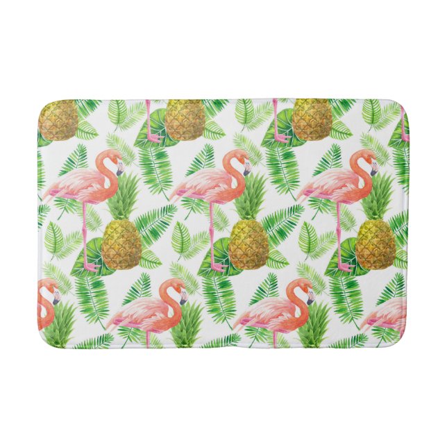 Tapis De Bain Motif d'aquarelle de jardin tropical (Devant)