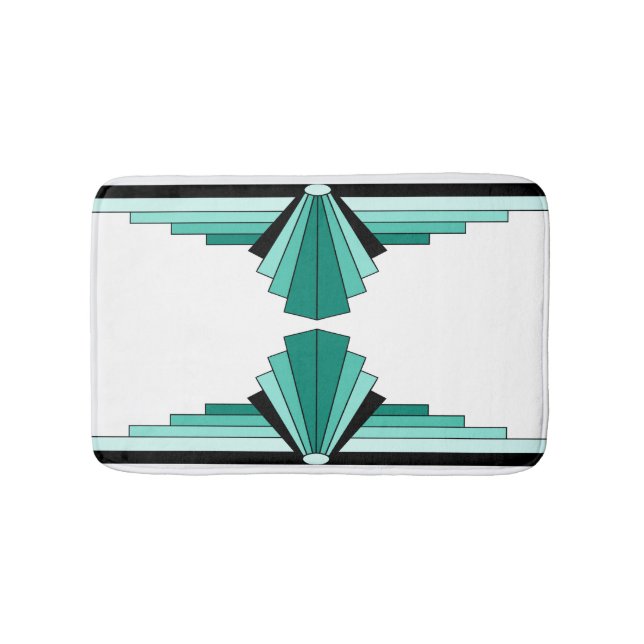 Tapis De Bain Motif d'art déco en verts (Devant)