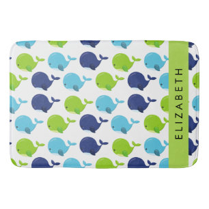 Tapis De Bain Motif De Baleines, Beaux Baleines, Votre Nom