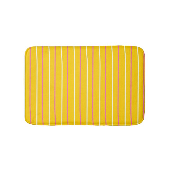 Tapis De Bain Motif de bande verticale jaune (Devant)
